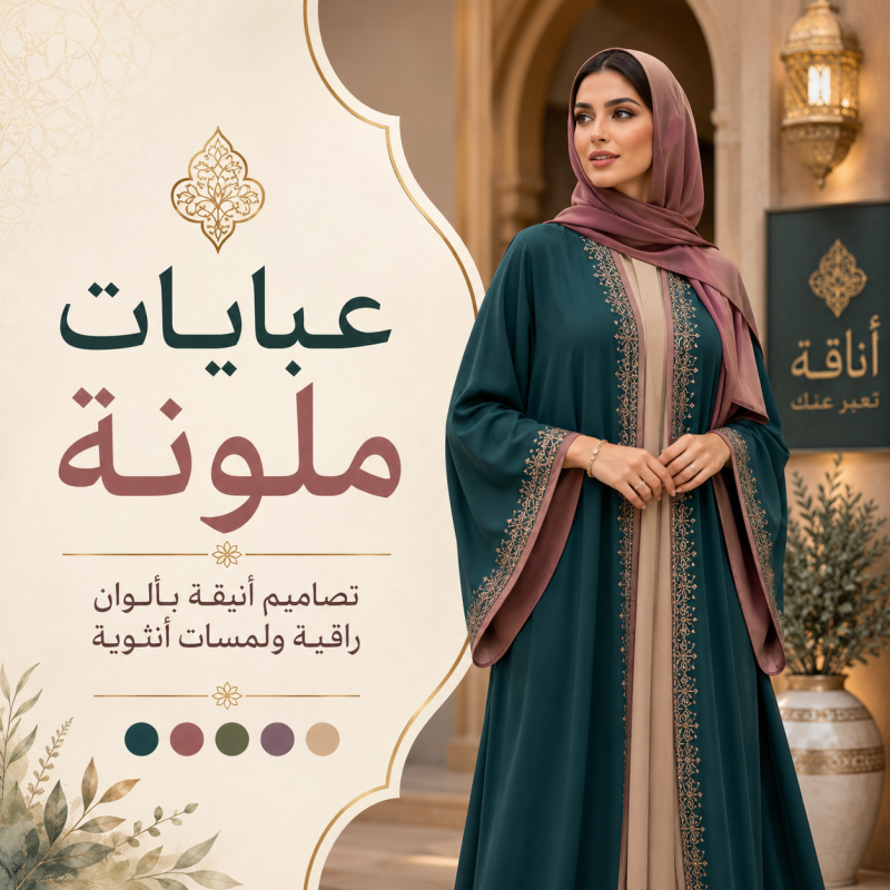 مجموعة عبايات ملونة من فيلا ستور